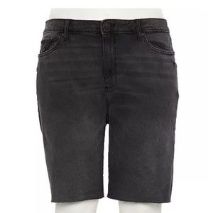 NWT Sonoma Women’s High Rise Black Denim Bermuda Cut-off Shorts Plus Size 20W